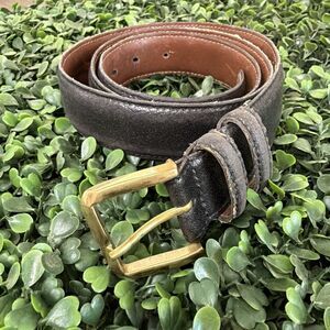 TORINO Men’s Black Brass European Tanned Cowhide Leather Belt Size 34 Classic